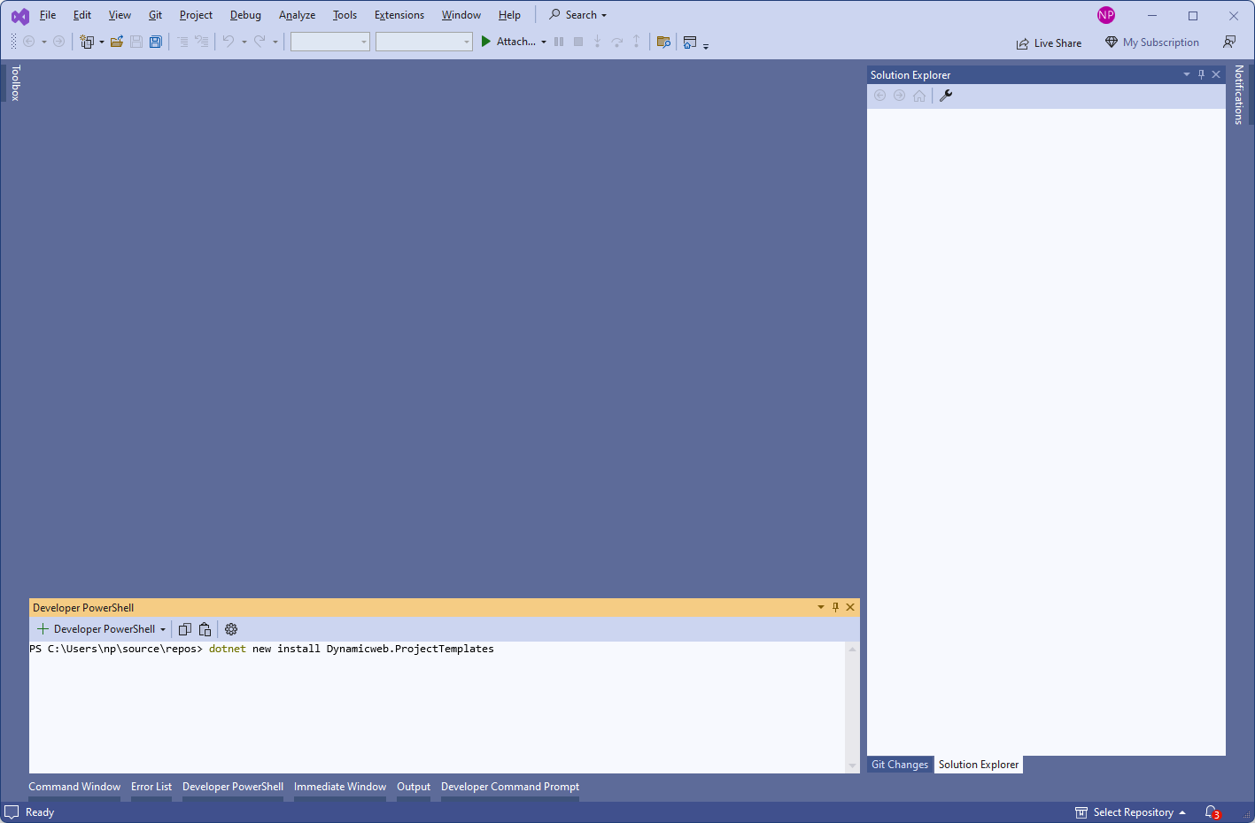 Install templates Visual Studio