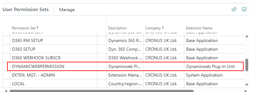 User Permission Sets