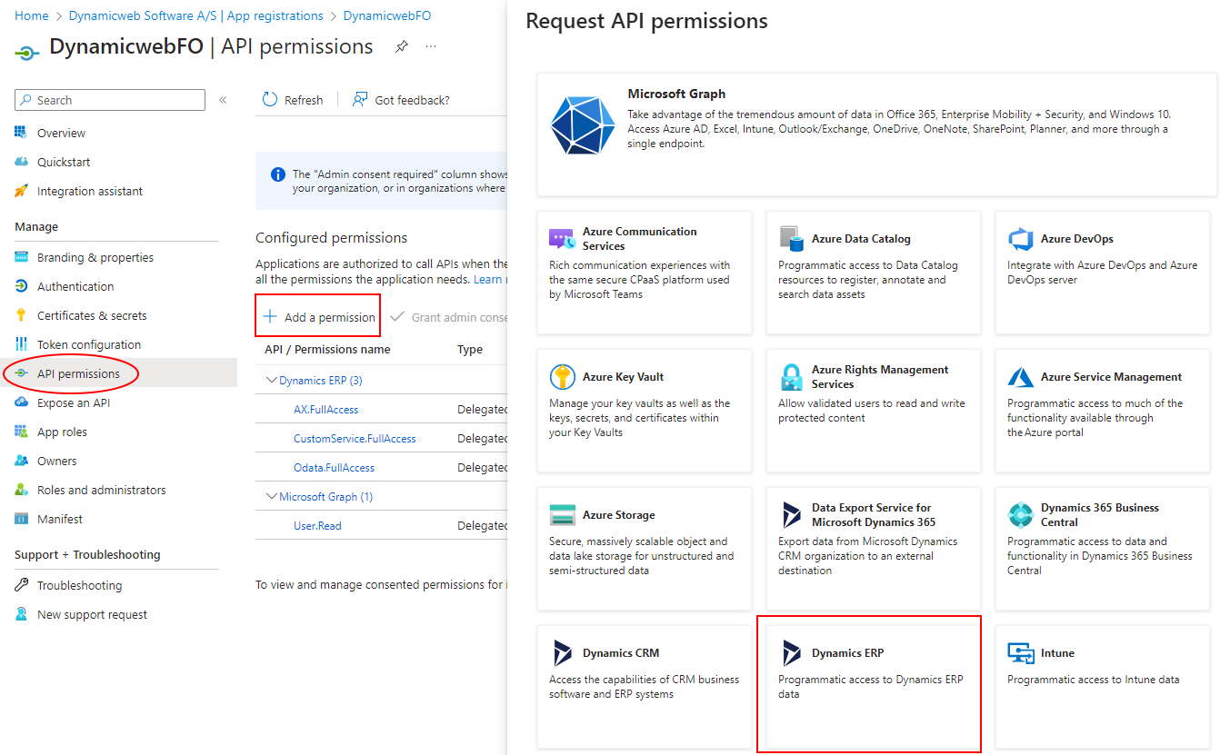 Adding an API permission