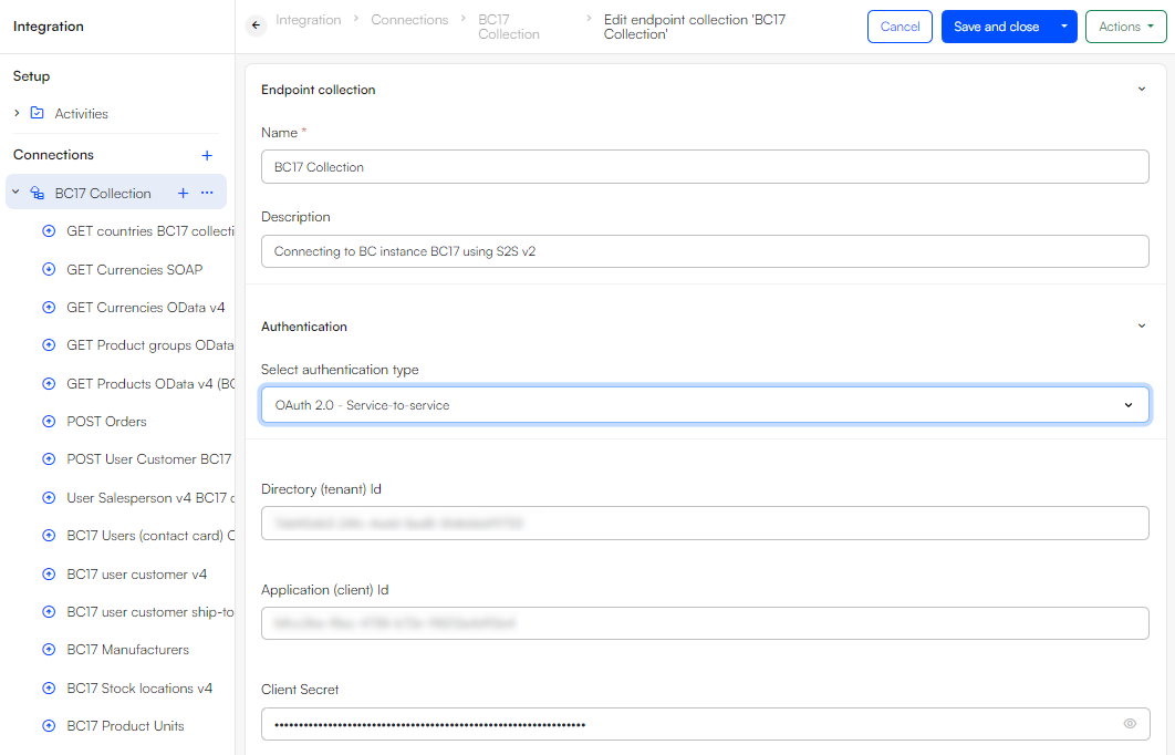 Microsoft Entra application card in Business Central