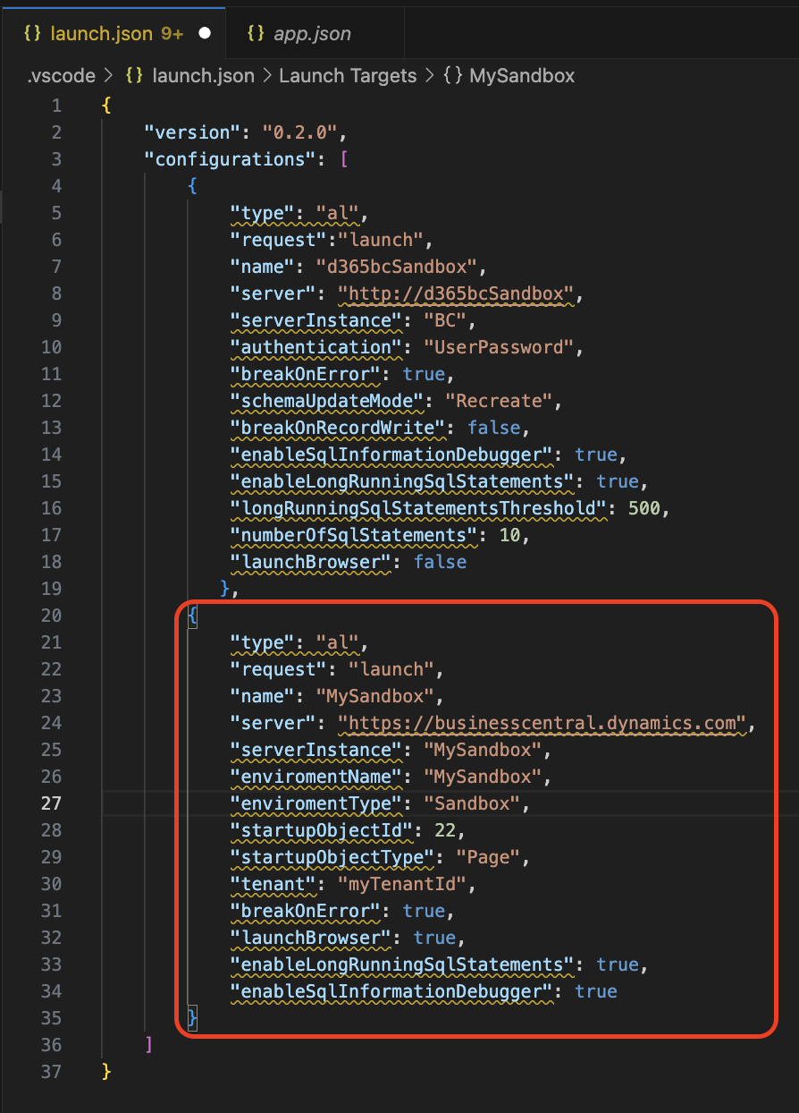 launch.json dependencies