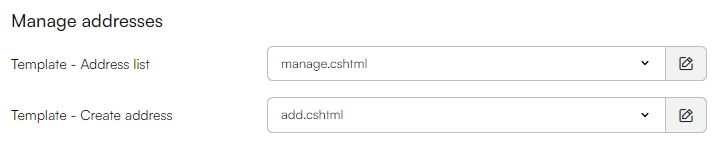 Extranet Manage address