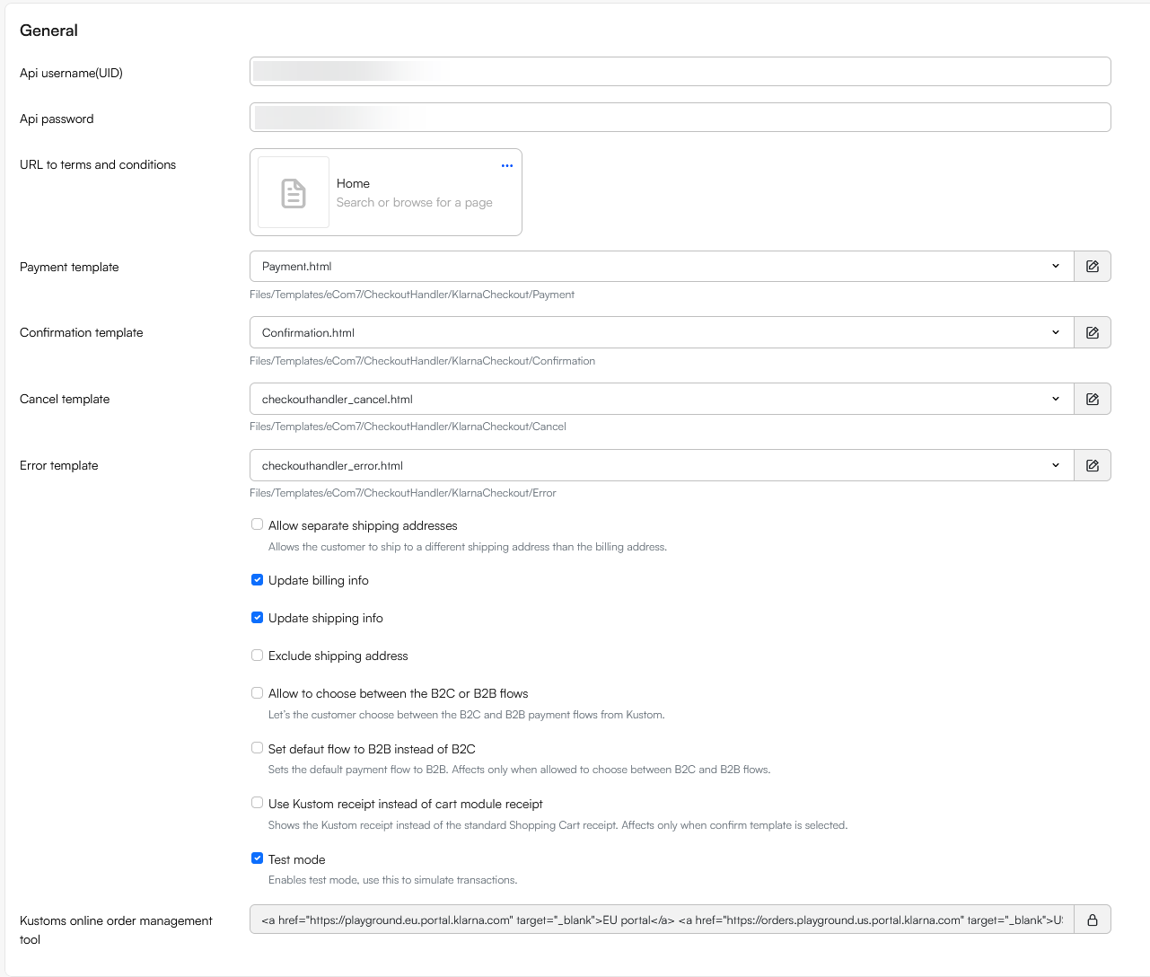 Klarna payment provider info