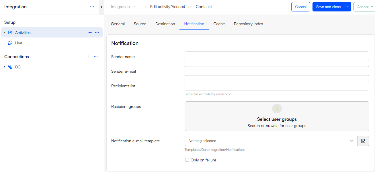 Activity notifications