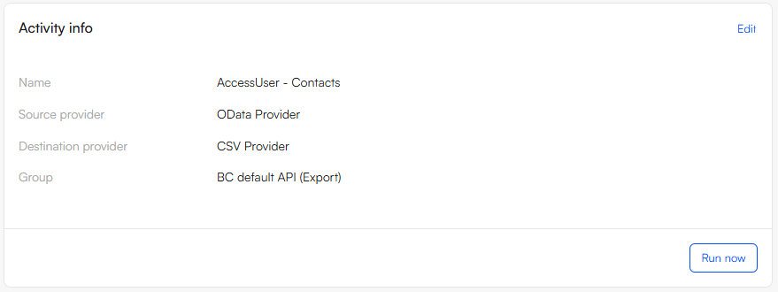 scheduling info widget