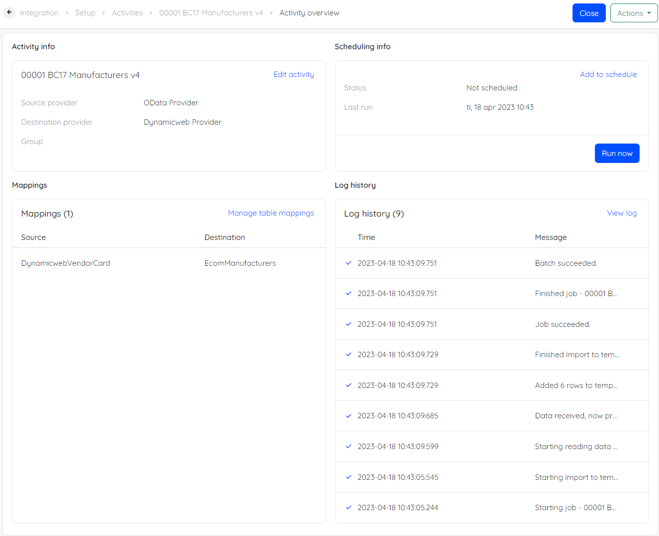 Activity overview