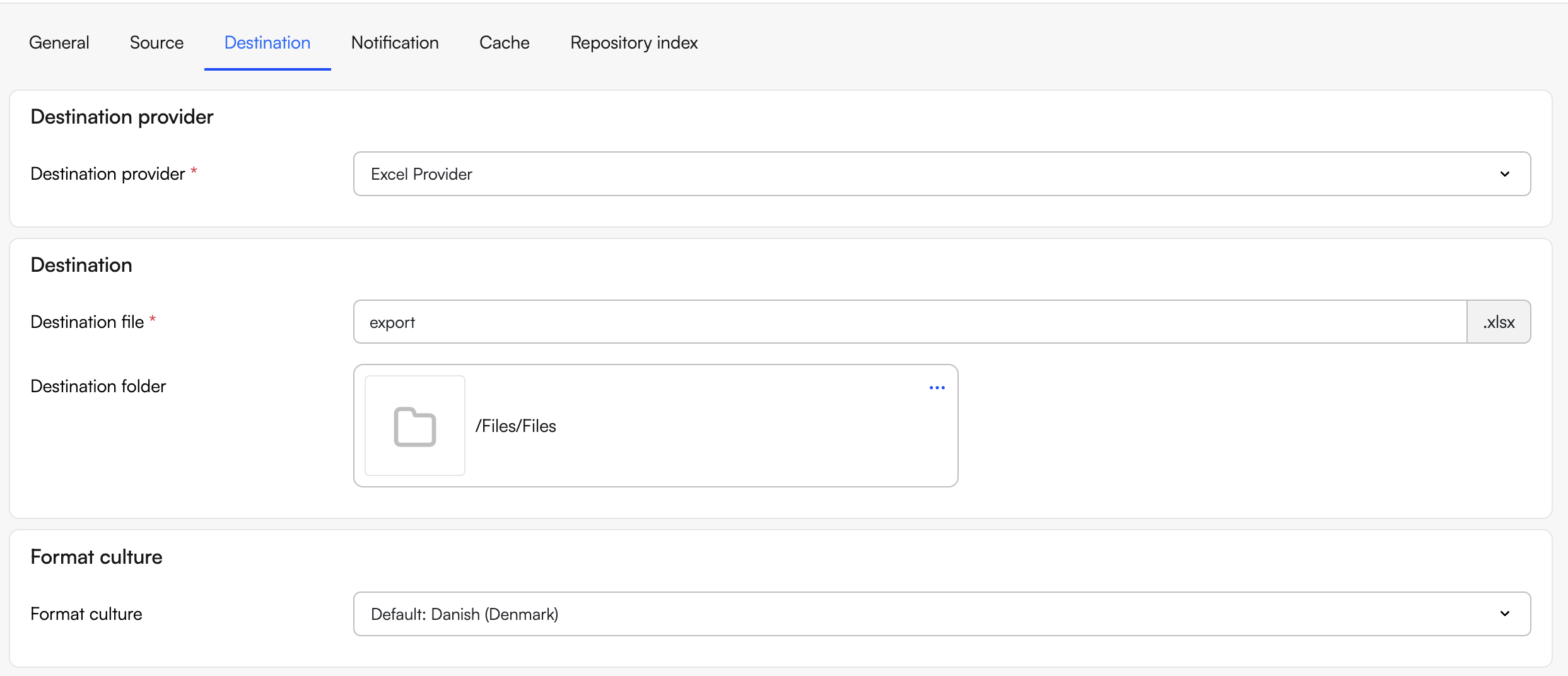 Excel provider as source