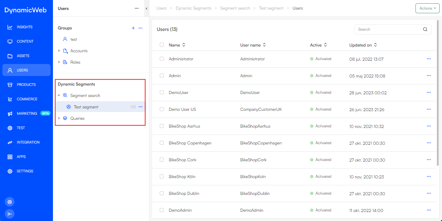 Overview Dynamic Segments