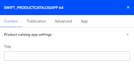 Product catalog app settings