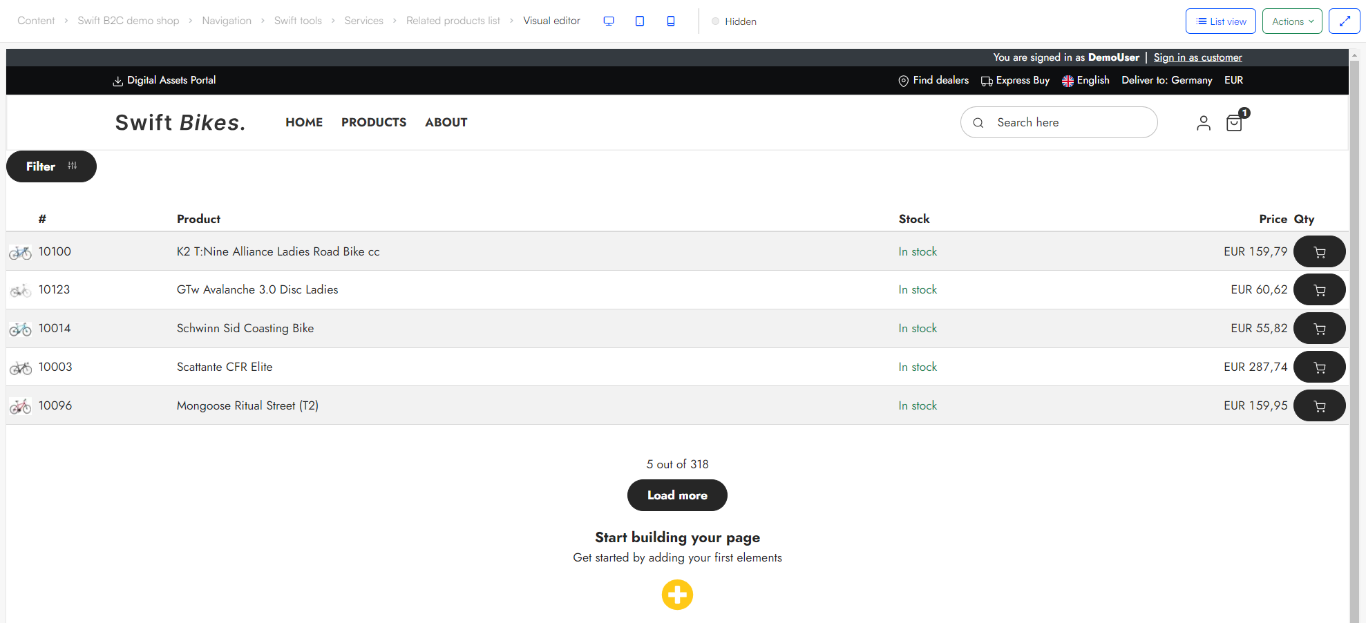 Related products page
