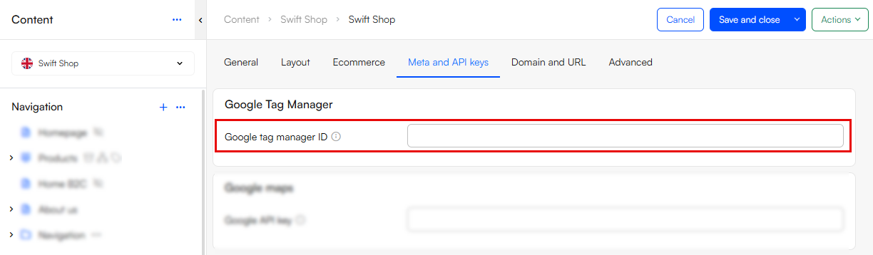 Google Tag Manager ID